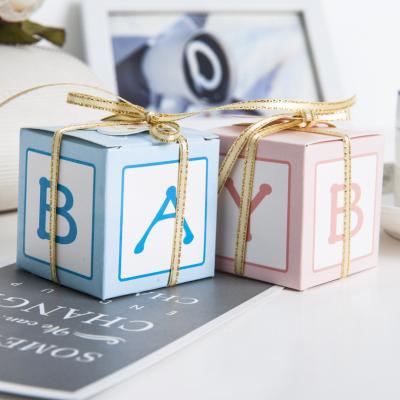 China Baby Shower Kid Birthday Gifts Paper BABY Letters DIY Paper Gift Box Candy Box for sale