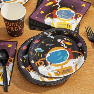 China Huge Party Tableware Decoration Space Planet Prints Kid Birthday Decoration Party Maker Craft Supplies for sale