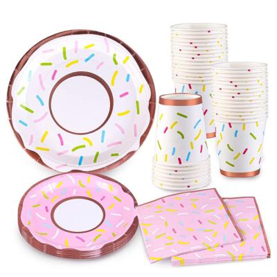 China Party Tableware Decoration 2022 New Party Supplies Donut Printing Party Decoration Other Party Decorations for sale