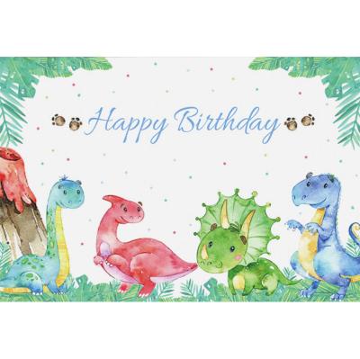 China Cloth happy birthday baby dinosaur theme birthday party decoration background image for sale