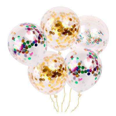 China Party decoration 12 inch clear confetti balloons for wedding birthday party decorations round balloons for sale