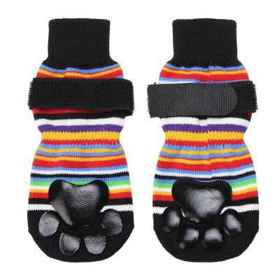 China Amazon Viable Hot Selling Rubber Reinforcement Knit Warm Pet Cat Customized Anti-Slip Dog Socks for sale