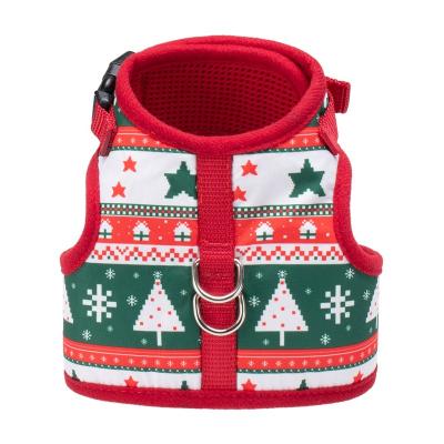 China Wholesale Pet Air Escape Proof Breathable Net Padded Mesh Cat Harness Adjustable Christmas Vest for sale