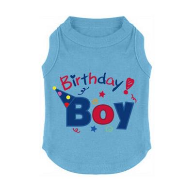 China Sustainable Birthday Style Party Printed Soft Cotton Summer Chill Clothes Dog T-Shirt for sale