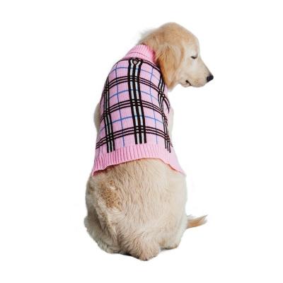 China Comfortable Warm Designer High Neck Viable Cold Weather Wool Plaid Dog Sweaters Dog Sweater For Dogs for sale