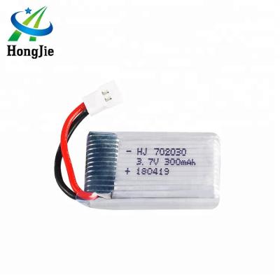 China HJ RC Toys RC Drone Battery 702030 3.7V 300mAh LiPo Rechargeable Lithium Polymer Battery Packs For RC Toys for sale