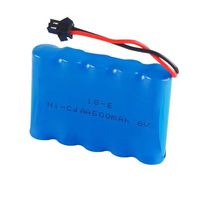 China Toys wholesale 6V 500mAh 5 AA rechargeable battery pack RC car battery nickel-cadmium battery for sale