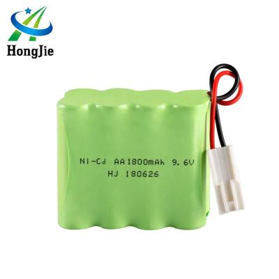 China Toys HJ OEM Service 2P Plug 1800mAh AA Nicd 9.6V Ni-Cd Rechargeable Battery Pack for sale