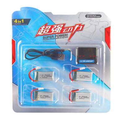 China HJ RC Toys RC Helicopter Drones Lipo Battery Set 752035 3.7V 400mAh Rechargeable Li-ion Battery Pack for sale