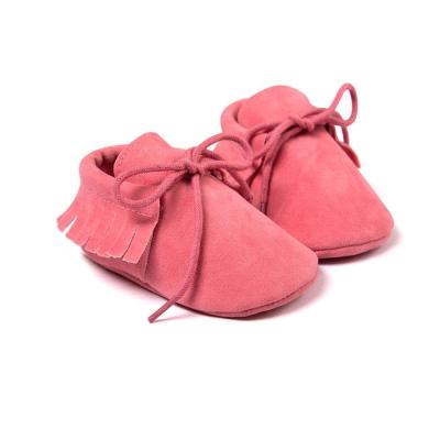 China Infant Leather Causal Cotton Fabric Newborn Infant Non-slip Sole Soft Light PU Toddler Shoe AB21007 Baby Shoes Girls Baby Shoes Lace Up for sale