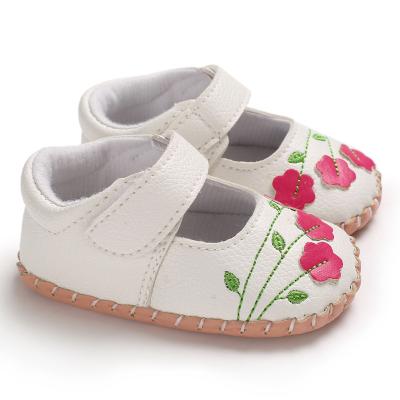 China Stylish Baby Flower Infant Baby Shoes Pu Leather Bowknot Lightweight Rubber Girl Sole Girl Shoes for sale