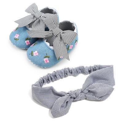 China Baby Gift Anti-Slip Baby Shoes With Headband for sale