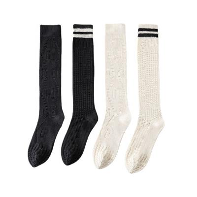 China Antibacterial OEM Design Women's Knee High Summer Ladies Crew Custom LOGO Woven Socks for sale