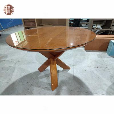 China 2021 Newest Mercury Modern Five Star Hotel Restaurant Solid Wood Round Dining Table for sale