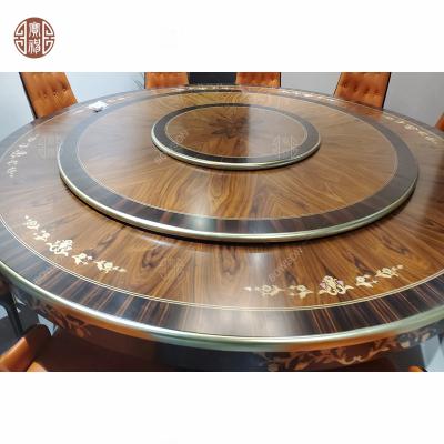 China Modern good quality large round wood curved dining table for hotel restaurant dining for sale