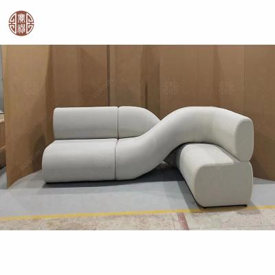 China 2021 Foldable Latest Customized Modern Long Shaped Lobby Sofa For 5 Star Hotel Restaurant for sale