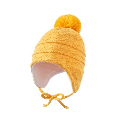 China JOINT Wholesale Fashion Logo Funny Custom Fleece Striped Kids Knitted Cute Beanie Pom Pom Winter Warm Hats for sale