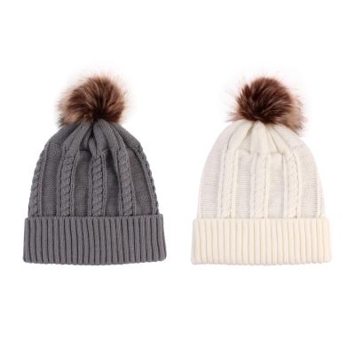 China Wholesale crochet COMMON acrylic winter pom pom beanie warm embroidered hats for sale