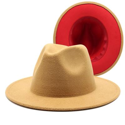 China Picture felt hat hats women wholesale wide 2 brim wool felt hat 2021 new designer two tone hats men and women for sale