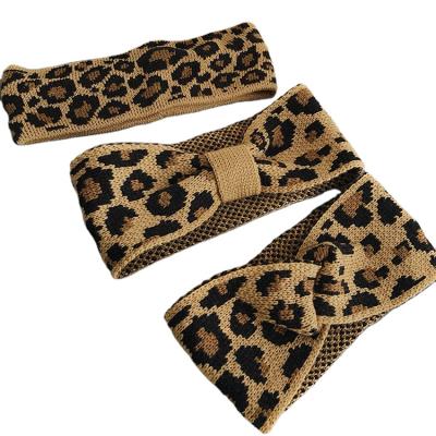 China Fashion Knitted Knot Headband Version Yoga Sports Makeup Headband Korean Leopard for sale