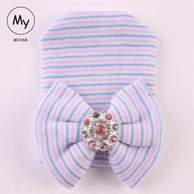 China Striped MY Autumn Striped Caps Newborn Hospital Winter Baby Miyar Cotton Toddler Infant Newborn High Quality Warm Hats for sale