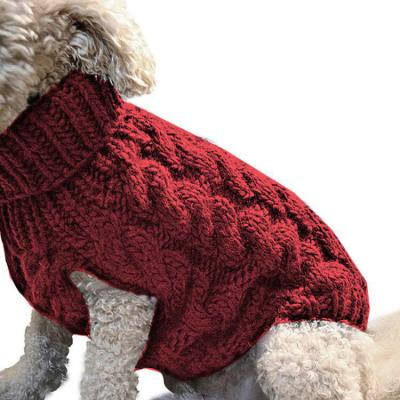 China Turtle Neck Viable Dog Sweater Sweater Knits Warm Knitting Outwear Knitting Acrylic Crochet Dog Clothes for sale