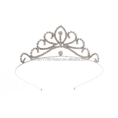 China Elegant Princess Tiaras Crowns Fashion Sparkly Rhinestone Sliver Gold Headpiece For Women Girl for sale