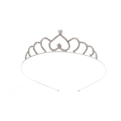 China Fashion 2023 Sparkly Rhinestone Tiaras Crowns Elegant Princess Ribbon Gold Headpiece For Women Girl for sale