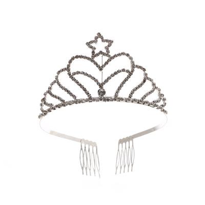 China Fashion Sparkly Rhinestone Crowns Elegant Tiaras Gold Sliver Princess Headpiece For Women Girl for sale