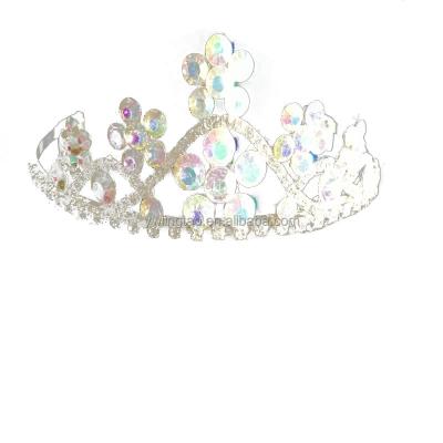 China Elegant Sparkly Princess Fashion Gold Ribbon Rhinestone Pageant Tiaras Crowns Factory Wholesale For Women Girl for sale