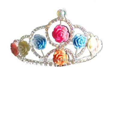 China Elegant Sparkly Princess Fashion Gold Ribbon Rhinestone Pageant Tiaras Crowns Factory Wholesale For Happy Birthday Women Girl for sale