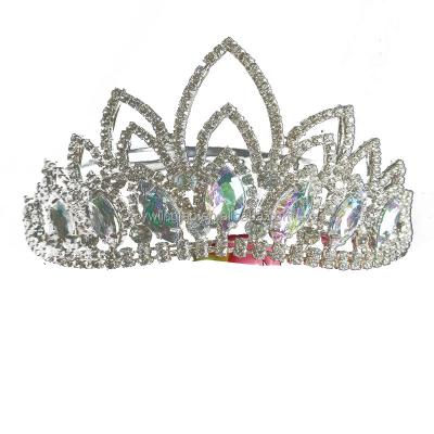 China Elegant Sparkly Princess Fashion Gold Ribbon Rhinestone Pageant Tiaras Crowns Factory Wholesale For Happy Birthday Women Girl for sale