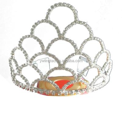 China Elegant Sparkly Princess Fashion Gold Ribbon Rhinestone Pageant Tiaras Crowns Factory Wholesale For Happy Birthday Women Girl for sale