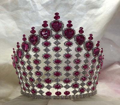 China Fashion New Style Gold Silver Gold Rhinestone Pageant Stone Large Fashion Current Custom Crown for sale