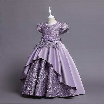 China Spaghetti tie girls dress children's long wedding dress style host performance dress for spot border commercial wholesale for sale