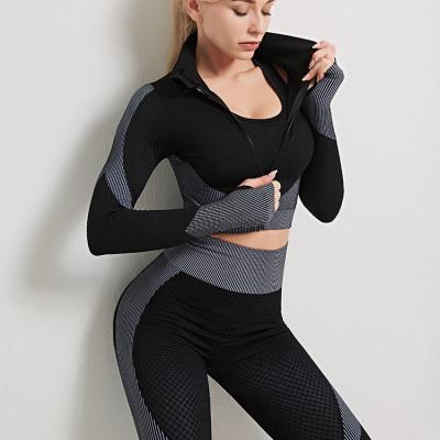 China Yoga suit autumn and winter hip lift fitness yoga breathable seamless knitting elastic clothing new for sale