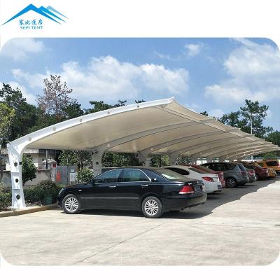 中国 Custom Car Parking Design Architecture Car Parking Shed Membrane Tensile Fabric Carpark Shade For Car 販売のため