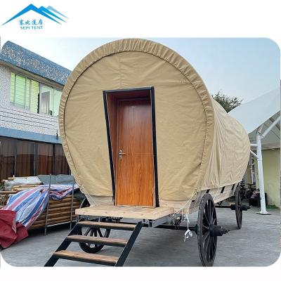 China factory price prefabricated house luxury tent hotel camping wagon tent prefab cabanas for sale