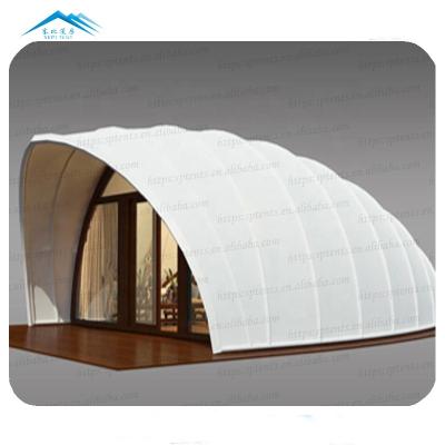 China PVDF Waterproof Tensile Stretch Membrane Waterproof Shell Tent Structures Tent Luxury Hotel Tent Te koop