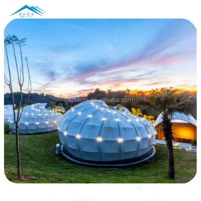 Cina New desgin steel frame PVDF snail tent glamping tent luxury hotel for resort in vendita