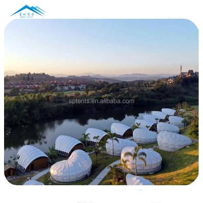 China Outdoor glamping hotel resort tent villa luxury canvas semi-permanent tent for sale