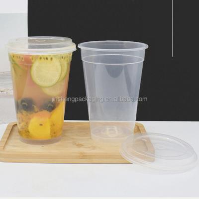 China Wholesale Custom Hot Sale Popular Disposable Eco-friendly Ready To Ship Food Grade PP Bubble Tea Cups 16oz 600ml 700ml 1000ml for sale