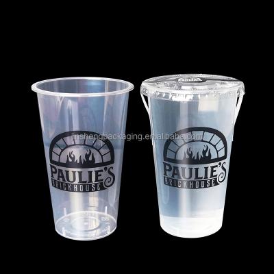 China Single Wall Clear Custom Logo UV Printing Printed Combo Ready To Ship 500ml 600ml 700ml PP Cold Drinking Beer Mug Plastic for sale