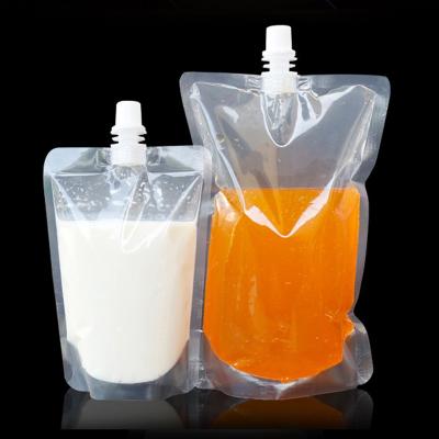 China Custom Self Sealing Food Beverage Stand Up Spout Pouch Juice Packaging Plastic Water Bag With Spout Logo 100ml 250ml 300ml for sale