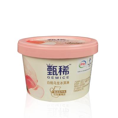 China JS Frozen Paper Biodegradable Ice Cream Food Safe Pint Containers With Lid For Ice Cream Yogurt for sale