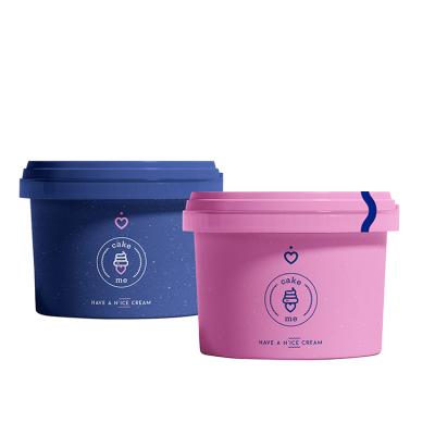 China Ice cream. yogurt provided plastic custom logo cleared plastic tub container food printed 150ml plastic tub with lid for sale