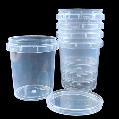 China Jinsheng single wall ready to ship small moq 500g plastic yogurt packaging with lid logo for sale