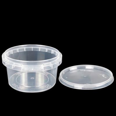 China Jinsheng single wall ready to ship small moq microwaved plastic container soup 500g with lid logo for sale