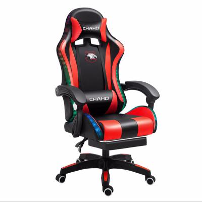 China Other Hot Factory RGB LED Ergonomic Massage Packing Silla Gamer Chair PU Leather Computer Gaming Chair With Lights And Speakers for sale