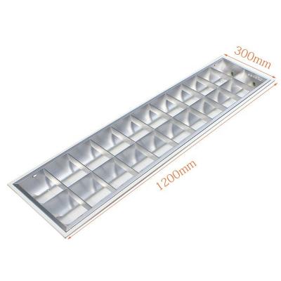 China Modern T8 Recessed Grill Lamp 2x18w 2x36w 3x18w 3x36w 4x18w 4x36w Alta Eficie Sheet Canopy Fitting 2ft 4ft T8 Fluorescent Light Fixture for sale